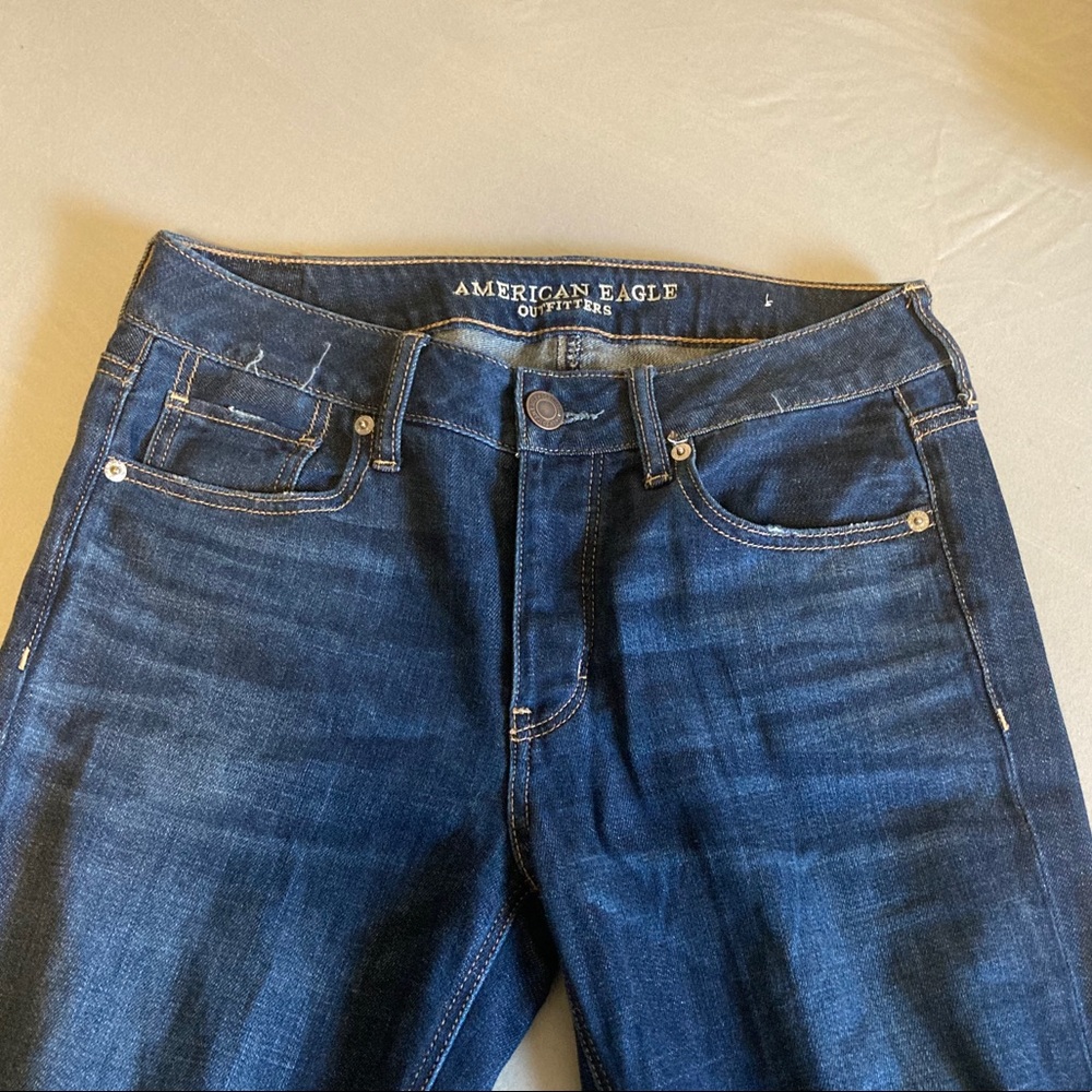 American Eagle Tomgirl Jeans Dark Wash Size 4 - Picture 4 of 7